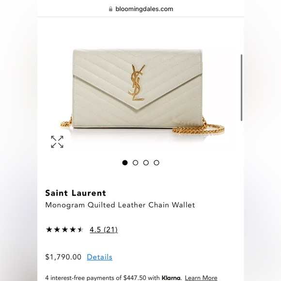 Saint Laurent Monogram chevron-quilted chain wallet - Picture 6 of 7